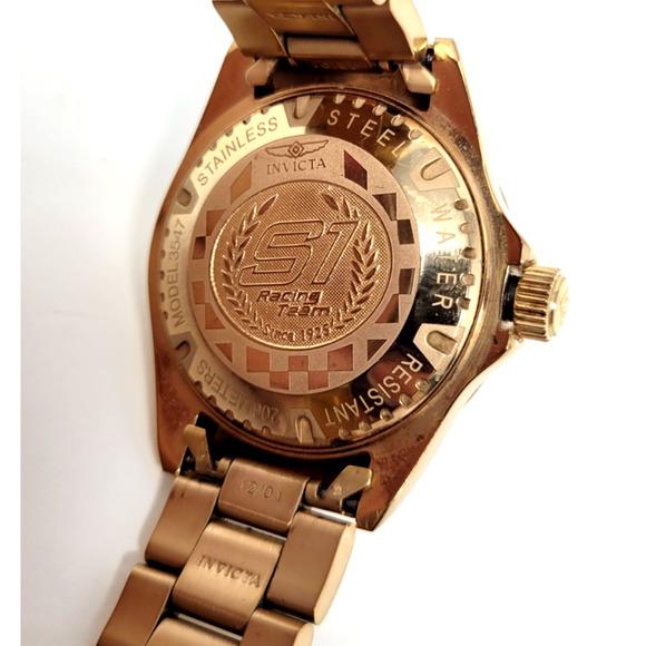 Invicta Rose Gold Women's Watch S1 Racing Team 12/01 200m Model 3547 - Picture 4 of 8